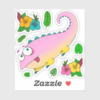 Roos de kameleon, sticker set