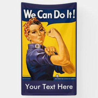 Roos de Riveter die we hier kunnen JOUW TEKSTEN Spandoek