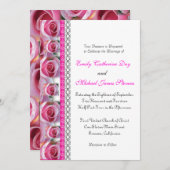 Roos Design Wedding Invitation Pink Accent Kaart (Voorkant / Achterkant)