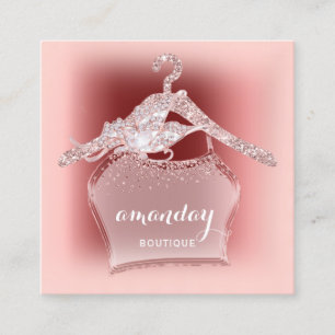 Roos Diamond Cloth Hanger Burgundy Boutique Vierkante Visitekaartje