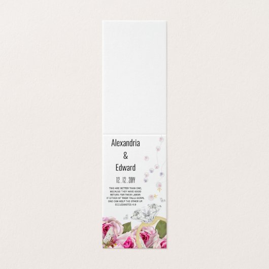 Roos Diamond Ring Verloving Wedding Kaart (Buitenkant ongevouwen)