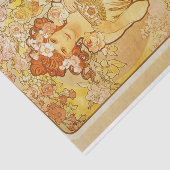 Roos door Alphonse Mucha Tissuepapier (Detail)