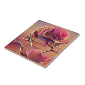 Roos doorn gouden abstracte kunst tegeltje (Zijkant)