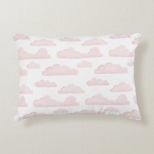 Roos Dreamtime Waterverf Clouds Accent Pillow Accent Kussen (Voorkant)
