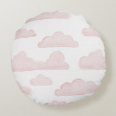 Roos Dreamtime Waterverf Clouds Round Pillow Rond Kussen (Achterkant)