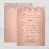 Roos drijft Gold Royal Glitter 16e Vrijgezellenfee Kaart (Voorkant / Achterkant)