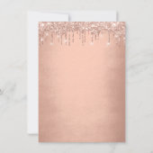 Roos drijft Gold Royal Glitter 16e Vrijgezellenfee Kaart (Achterkant)