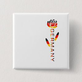 Roos Duitse vlag Vierkante Button 5,1 Cm