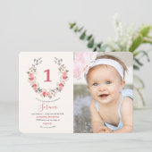 Roos eerste geboorte kaart (Staand voorkant)