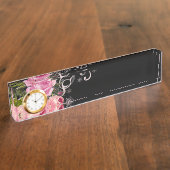 Roos Elegance Naambordje (Zijkant)