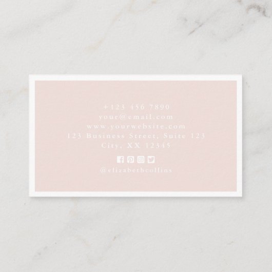  Roos Elegant Event Planner Visitekaartje (Achterkant)