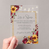 Roos en Aster bruiloft acryl uitnodigingen (Insitu (Draagbaar))