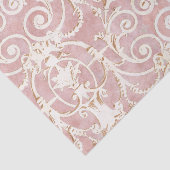  Roos en Beige Damask Patroon Tissuepapier (Detail)