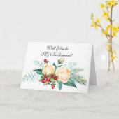 Roos en Berry Stems word je mijn Bridesmaid? Kaart (Gele Bloem)