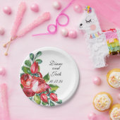 Roos en Berry Waterverf Stems Papieren Bordje (Feest)