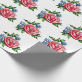 Roos en blauw pakpapier (Hoek)