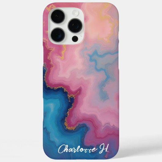 Roos en blauwe agaat textuur Case-Mate iPhone case (Achterkant)