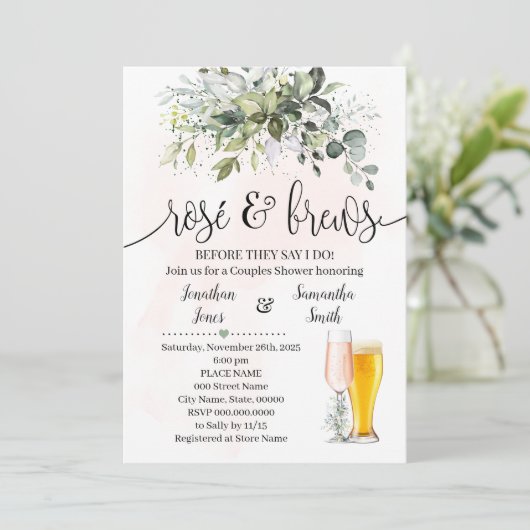 Roos- en borstparen schoeisel Eucalyptus Greenery Kaart (Staand voorkant)
