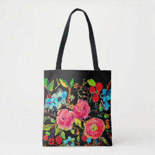 Roos en Cherry Blossom Black Draagtas