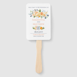 Roos en distel bruiloft ceremonie programma handwaaier