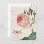  Roos en dragonfly Briefkaart (Voorkant / Achterkant)