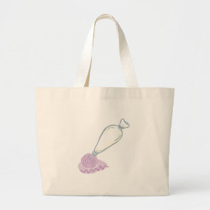 Roos en gebak grote tote bag