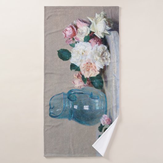 Roos en Glass Jug, Henri Fantin-Latour Badhanddoek (Badhanddoek)