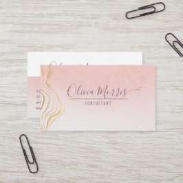 Roos- en Gold-minimalistische QR Code Professional Visitekaartje