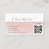 Roos- en Gold-minimalistische QR Code Professional Visitekaartje (Achterkant)