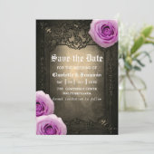  Roos en gotisch Lijst sparen de Datum Save The Date (Staand voorkant)