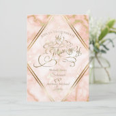 Roos en gouden marmer kaart (Staand voorkant)