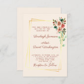  roos en gouduitnodiging kaart (Voorkant / Achterkant)