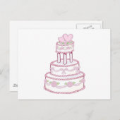 Roos- en heartbruiloft briefkaart (Voorkant / Achterkant)