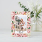  Roos en Hydrangea Afstuderen Dank u Briefkaart (Staand voorkant)