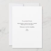  Roos en Hydrangea Afstuderen Foto Bedankkaart (Achterkant)