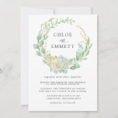 Roos en hydrangea Floral Wedding Kaart (Voorkant)