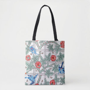 Roos en kleine vogel, William Morris Draagtas