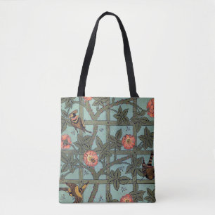 Roos en kleine vogel, William Morris Draagtas