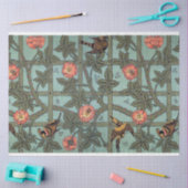 Roos en kleine vogel, William Morris Tissuepapier (Craft)