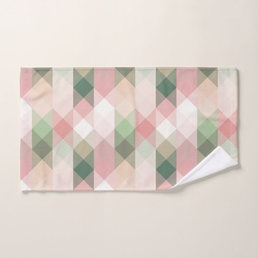 Roos- en KreemFloral Waterverf Geometrische handdo Bad Handdoek (Handdoek)