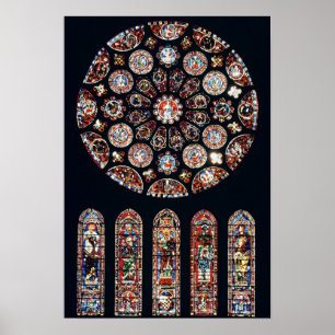 Roos - en lancetramen uit de zuidwand poster