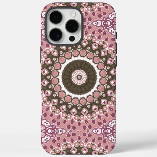Roos en Mocha Mandala Patroon Floral Geometrie Case-Mate iPhone Case (Achterkant)
