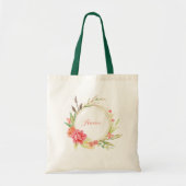 Roos en Peony Flower Wreath Tote Bag (Voorkant)