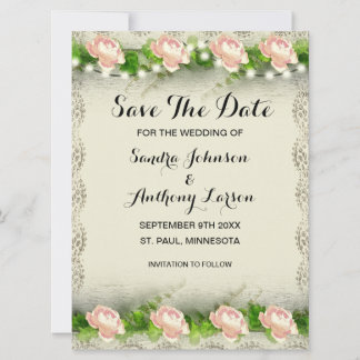  Roos en plaats sparen de Datum Save The Date