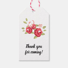  Roos en Polka-stippen donkerblauw Cadeaulabel