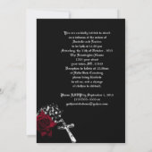 Roos en Rosary Gothic Wedding Kaart (Achterkant)