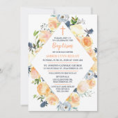 Roos en Thistle Baby Baptism & Brunch Kaart (Voorkant)