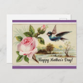  Roos en vogel Briefkaart (Voorkant / Achterkant)