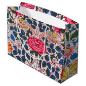 Roos en vogel, William Morris Large Gift Bag Groot Cadeauzakje (Achterkant Gekanteld)