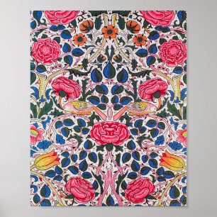 Roos en vogel, William Morris Poster